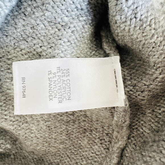 J Jill Sweater Womens Small Gray Chenille Snowflake Intarsia Holiday Rustic Cozy - Picture 7 of 7